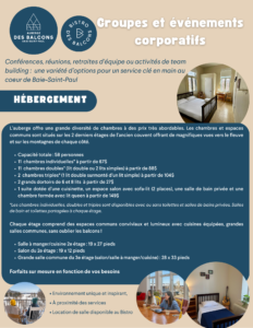 Offre groupes à l'auberge et bistro des Balcons